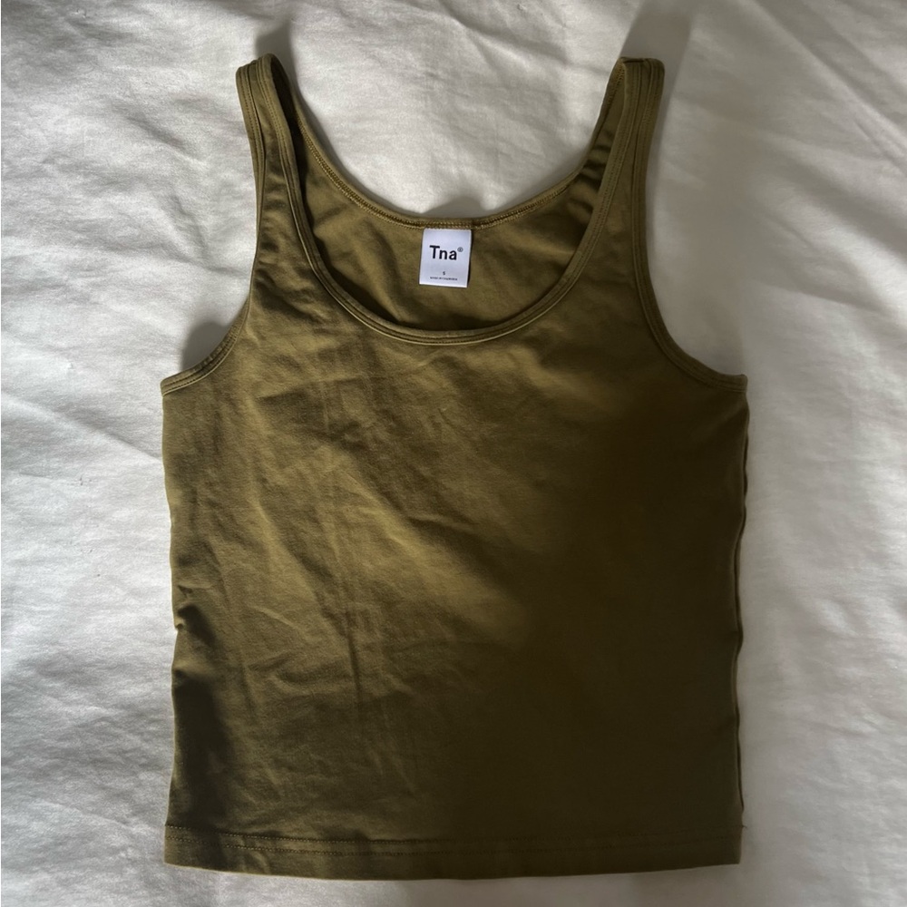 Aritzia TNA khaki cami top